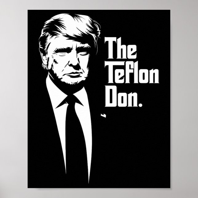 Poster Teflon Don Trump Monochromatique Art Iconique (Devant)