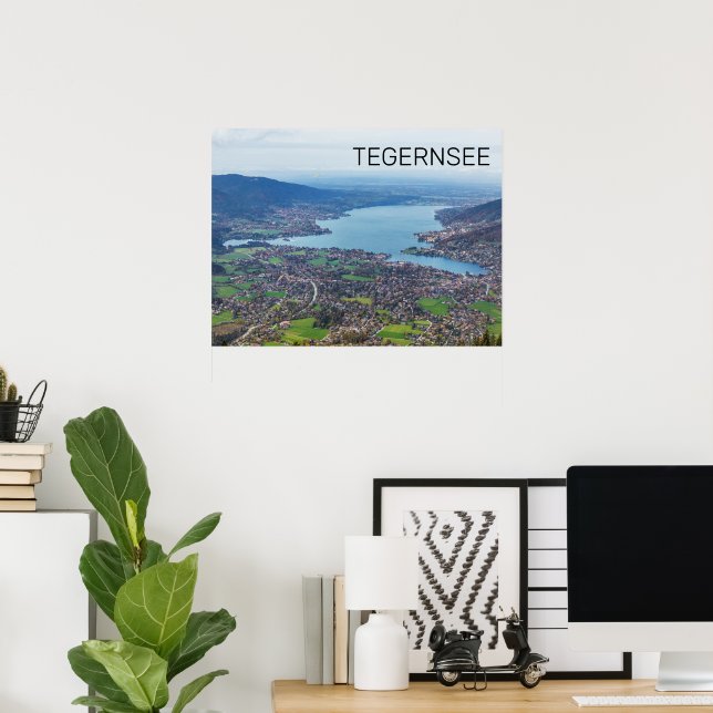 Poster Tegernsee Bavière Lac Allemagne Panorama Souvenir (Bureau à domicile)