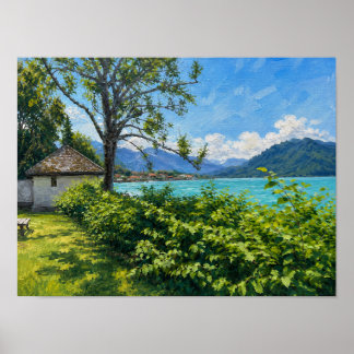 Poster Tegernsee dans les Alpes