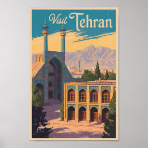 Poster Téhéran Iran Golestan Palace Illustration Voyage