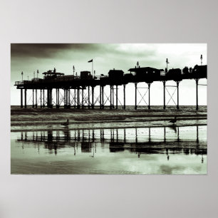 Poster Teignmouth Pier Et Plage Devon Angleterre UK