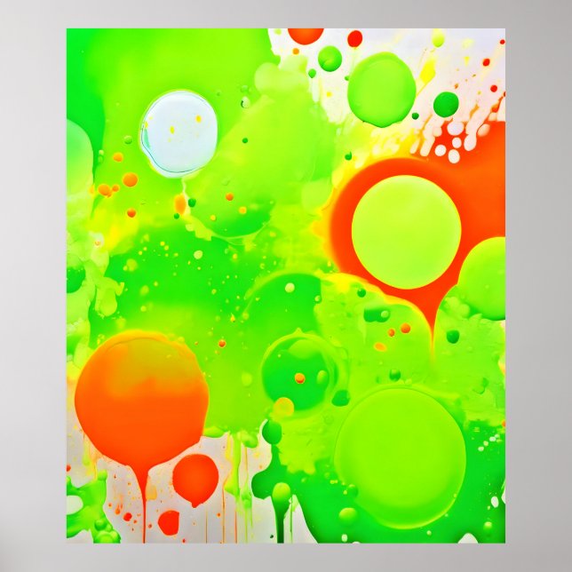 Poster Teintes Vertes & Orange (Devant)