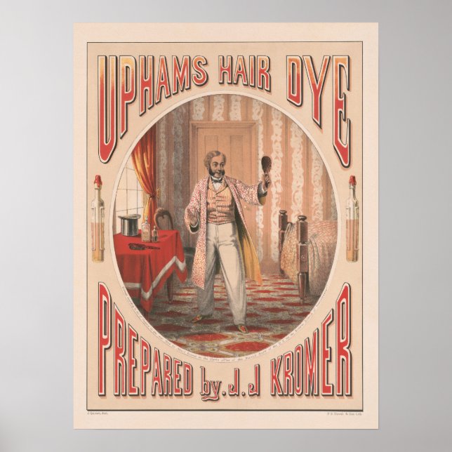 Poster Teinture à cheveux Uphams, vers 1864 (Devant)