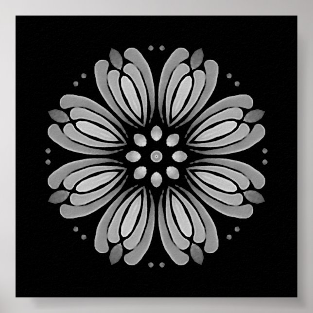 Poster Téléchargeable Dot Your Prown Mini Floral Mandala (Devant)