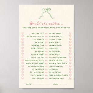 Poster Téléchargeable manuscrit Voudrait-Elle Plutôt Joue