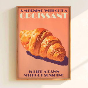 Poster Téléchargement d'impression de croissant Art de bo