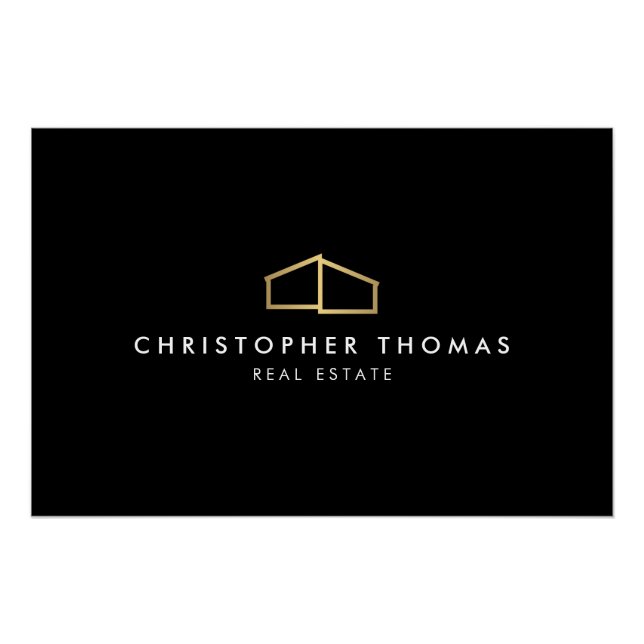 Poster Téléchargement du logo Black/Gold de Modern Home R (Devant)
