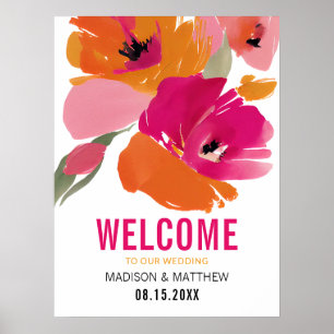 Poster Téléchargement numérique du Mariage Floral moderne
