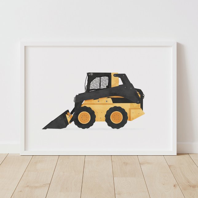 Poster Télécommande skid steer de construction jaune pour (Créateur téléchargé)