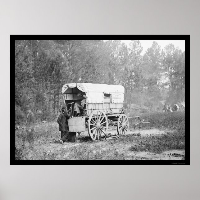 Poster Télégraphe Batterie Wagon près de Petersburg 1864 (Devant)