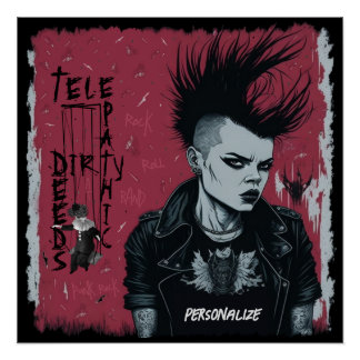 Poster Telepathic Dirty Deeds Elle a le look Cool