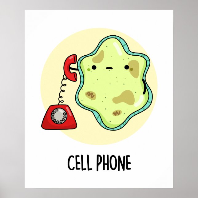 Poster Téléphone cellulaire drôle Biologie jeu de science (Devant)