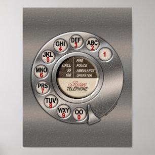 Poster Téléphone rotatoire vintage