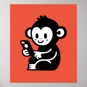 Poster Téléphone singe