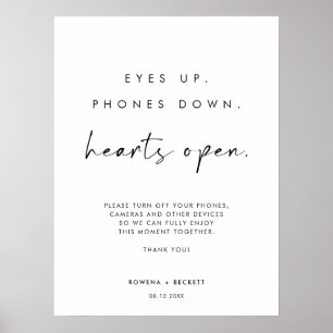 Poster Téléphones haut vers le bas Coeurs Ouvrir la cérém