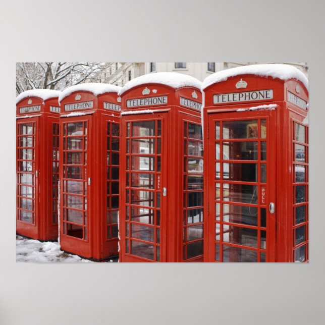 Poster Téléphones rouges près de Big Ben (Devant)