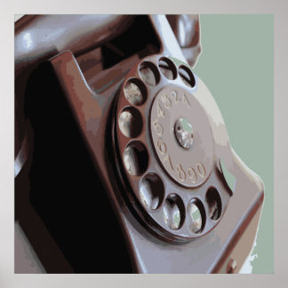 Poster Téléphonie circulaire Retro Conception Vintage