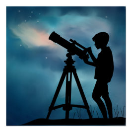 Poster Telescope Boy