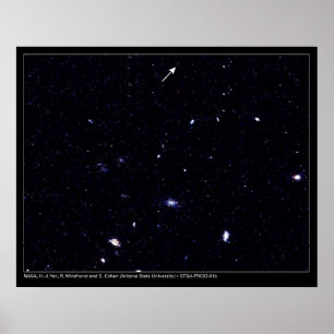 Poster Télescope éloigné de Hubble de galaxies