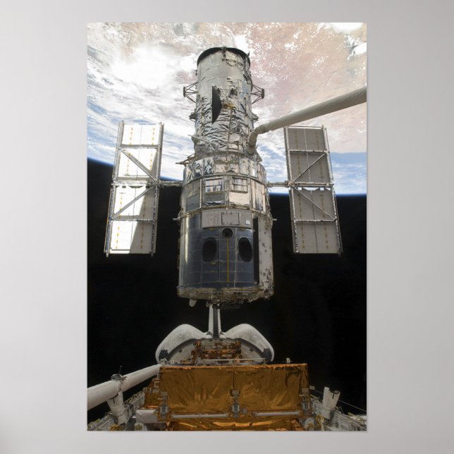 Poster Télescope spatial Hubble dans la baie de fret Atla (Devant)