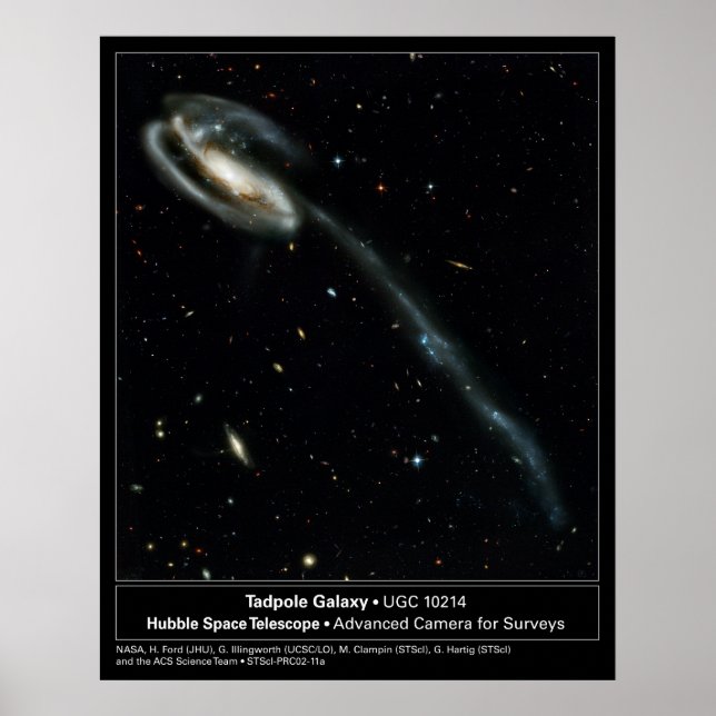 Poster Télescope Tadpole Galaxy Hubble Photo (Devant)