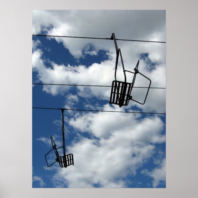 Poster Télésiège et ciel (Devant)
