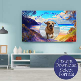 Poster Télévision Art numérique personnalisée plage parad