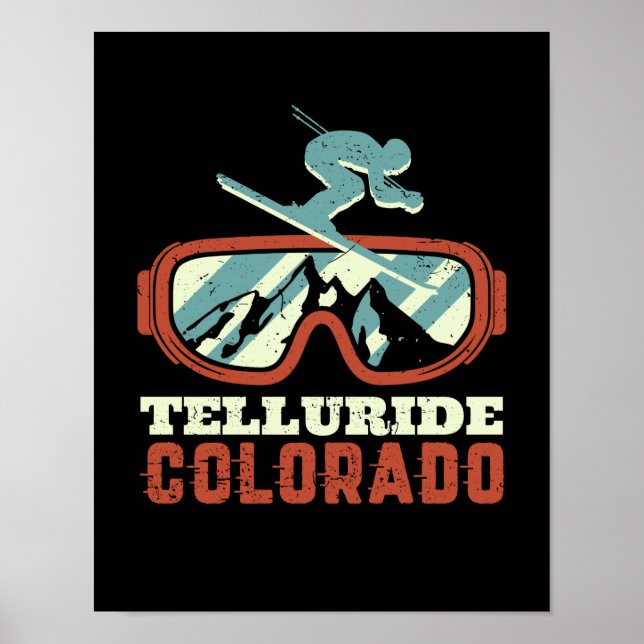 Poster Telluride Colorado Ski Rétro Snowboard (Devant)