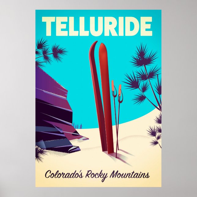 Poster Telluride Ski Montagnes Rocheuses (Devant)