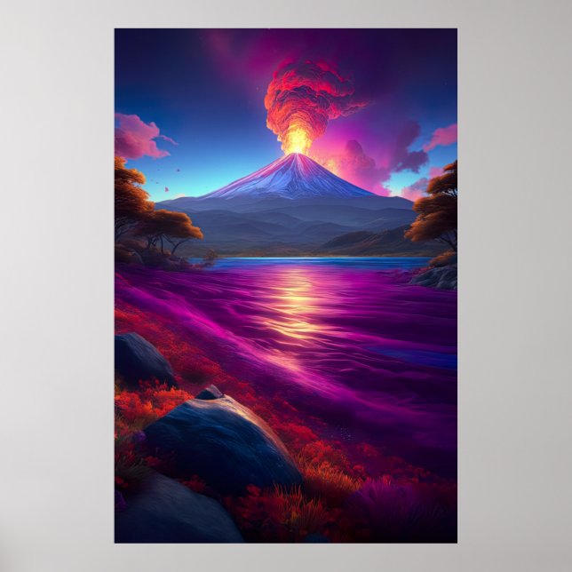 Poster Témoin de la beauté d'une éruption volcanique (Devant)