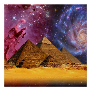 Poster tempête cosmique au-dessus de l'égypte