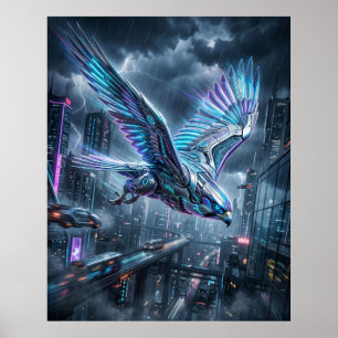 Poster Tempête de la voie céleste du faucon néon