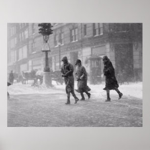 Poster Tempête de neige de Boston décembre 1936