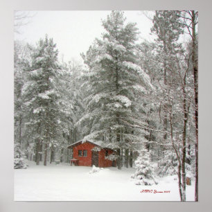 Poster Tempête de neige en hiver - Customisée