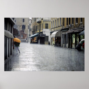 Poster Tempête de pluie à Venise, Italie