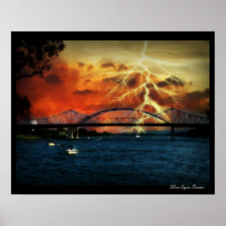 Poster Tempête d'éclairs Riverside Park La Crosse Wi