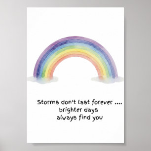 Poster Tempêtes d'arc-en-ciel à l'aquarelle ne durent pas