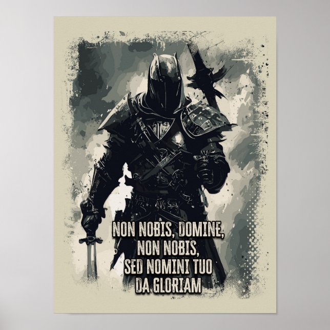 Poster Templar Knight Motto La citation du croisé (Devant)