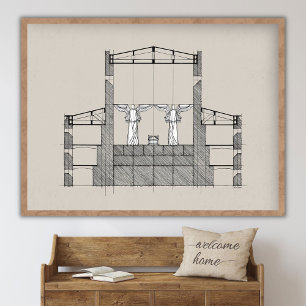 Poster Temple de Salomon, Saint des Saints, Mont Sion, Vi