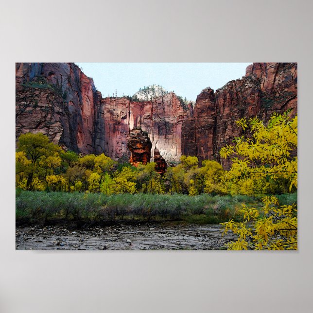 Poster Temple de Sinawava, Sion en Utah, 12x8 (Devant)