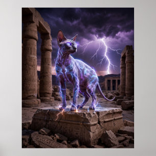 Poster Temple de Sphynx Chargé par la Foudre Art