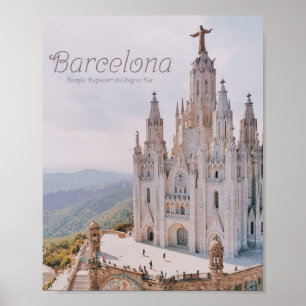 Poster Temple d'Espagne de Barcelone Expiatori del Sagrat