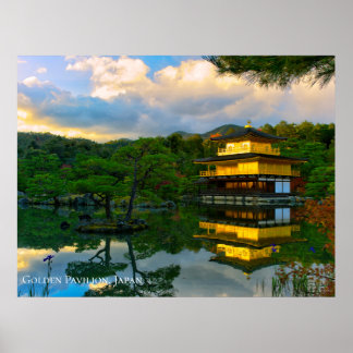 Poster Temple du Pavillon d'or Kyoto Japon Paysage