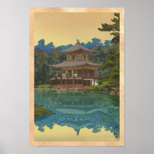 Poster Temple Kinkakuji art shin hanga Yoshida Hiroshi