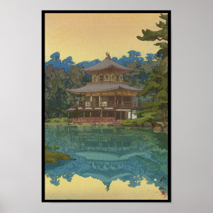 Poster Temple Kinkakuji art shin hanga Yoshida Hiroshi