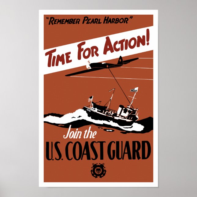 Poster Temps D'Action — Rejoignez La Garde Côtière Améric (Devant)