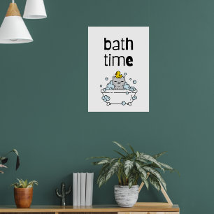 Poster Temps de bain Cute Kawaii Baignoire