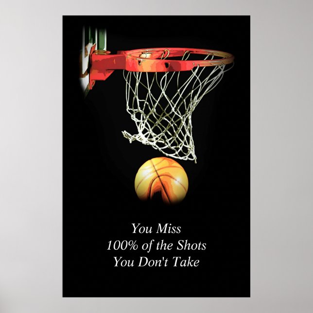 Poster Tendance Artwork Citation Motivationnelle Basketba (Devant)