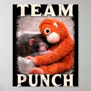 Poster Tendance de mème d'équipe de punch de singe bébé m
