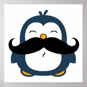 Poster Tendance des pingouins de Moustache